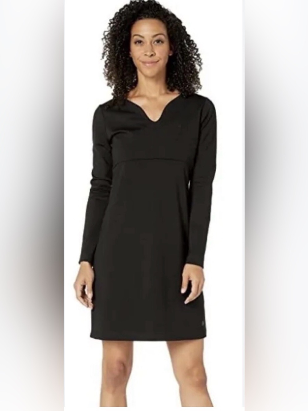 Royal Robbins Classic Black Long-Sleeve V-Neck Women’s Dress
